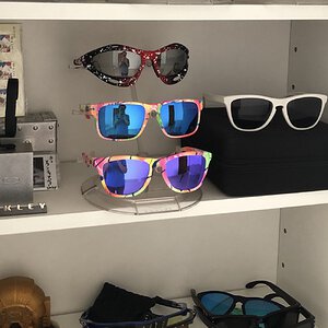 Make shift display. Wish I had an Oakley tower.