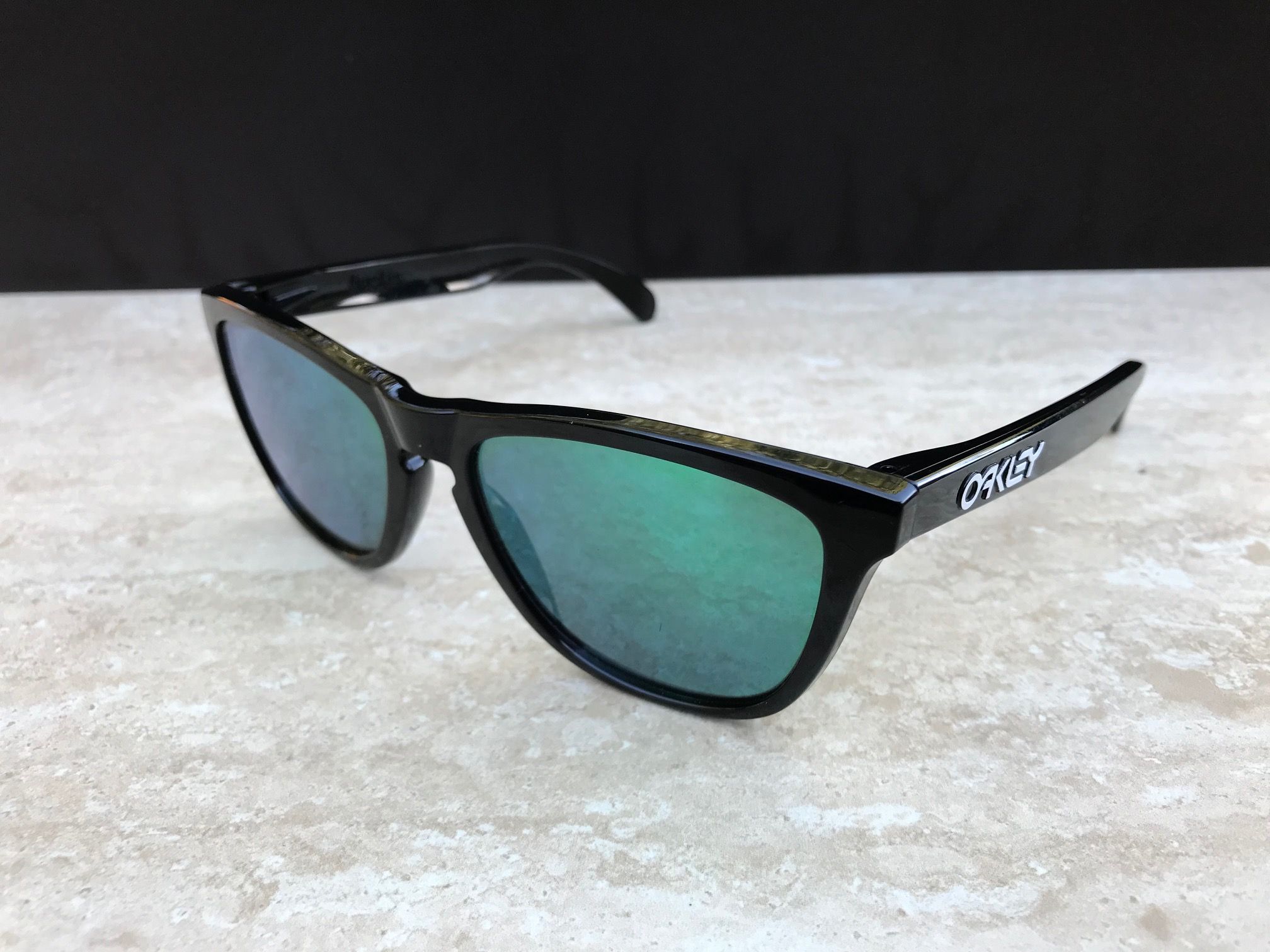 Frogskins Polished Black w/Jade