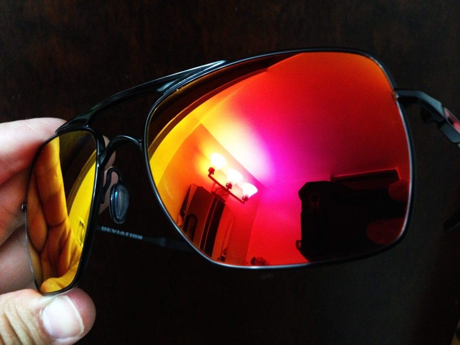 OAKLEY DEVIATION / POLISHED BLACK - RUBY IRIDIUM LENSES
