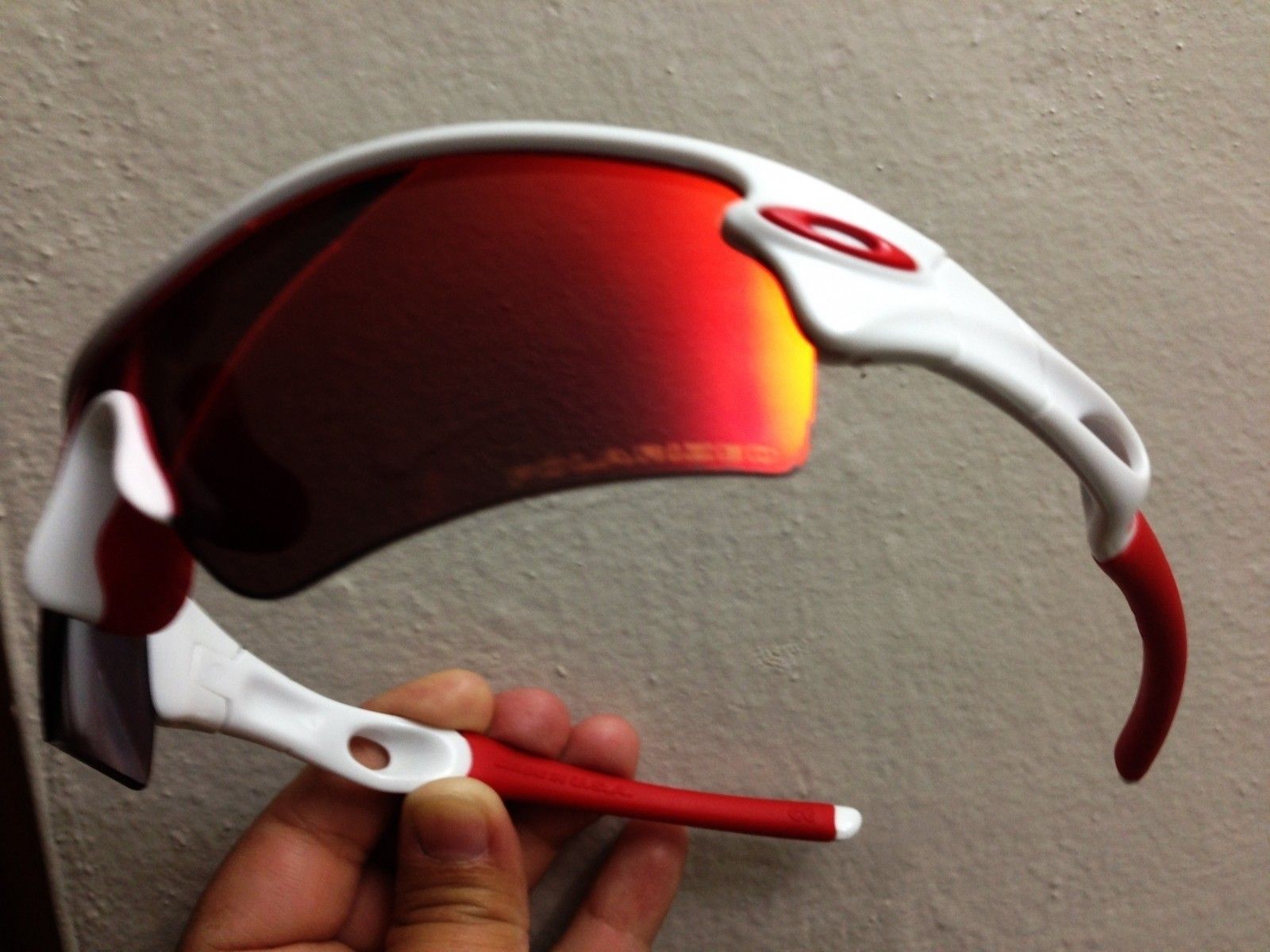 OAKLEY RADAR PATH / POLISHED WHITE - POLARIZED 00 RED IRIDIUM LENS
