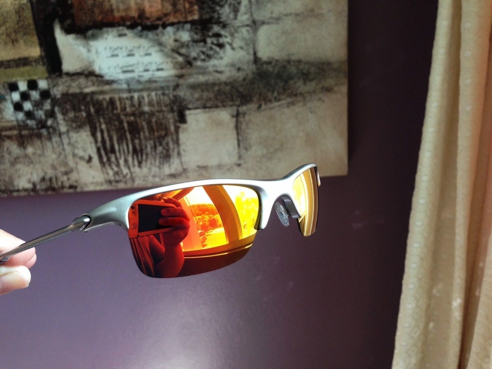 OAKLEY RAZRWIRE / MERCURY - FIRE / LIGHT GREY IRIDIUM LENSES - Front/Side View